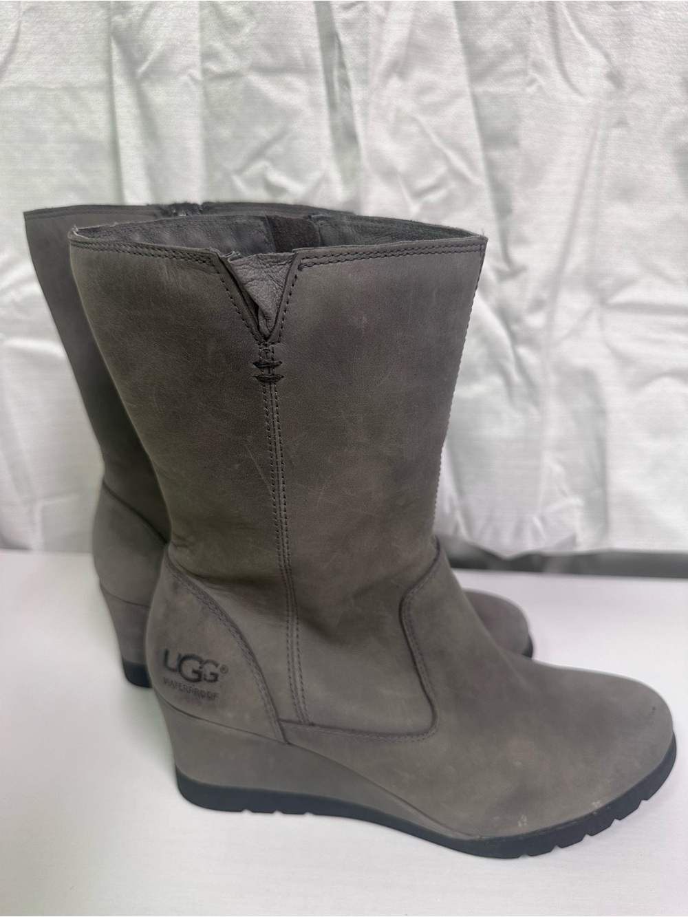 UGG Women's Grey Wedge Mid-Calf Boots